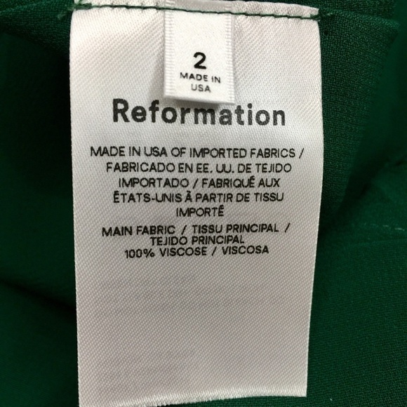 Reformation Archie Mini Dress Emerald Green Size 2 - Picture 14 of 16